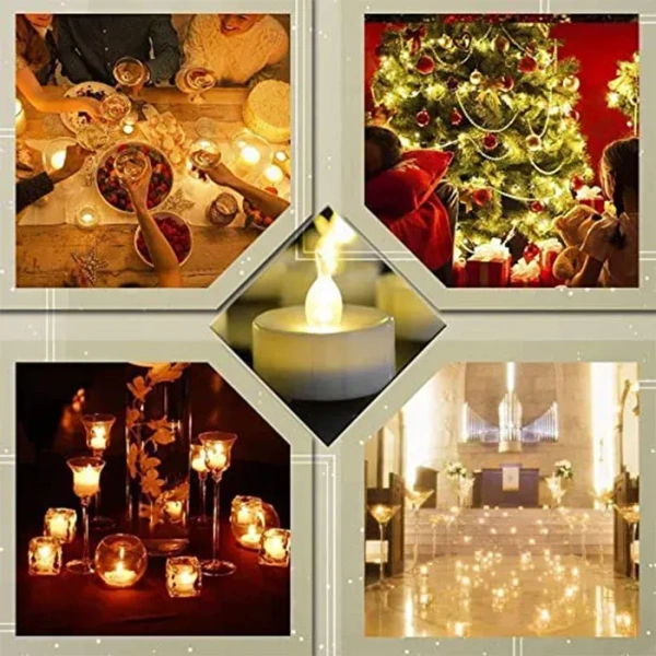 Set of 8Pcs With transparent box. Flameless Floating Candles Battery Operated Tea Lights Tealight Candle - Decorative, Wedding.