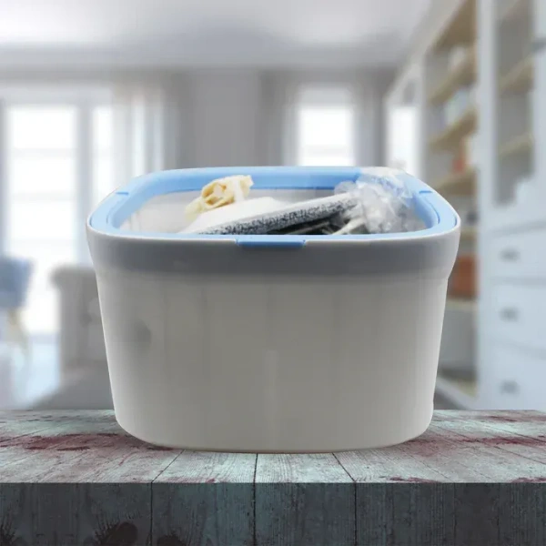 Round Shape Mop Head with 1 Pad Extra Clean Water Spin Mop with Separate Water Bucket, Suitable for All Types of Flooring, Separates Dirty and Clean Water, Wet