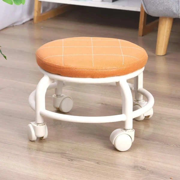 Low Round Rolling Stool With Wheels Pedicure Stool For Fitness Office Garage | Home & Garden | Furniture | Benches, Stools Multi-Color (1 Pc)