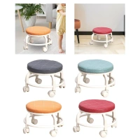 Low Round Rolling Stool With Wheels Pedicure Stool For Fitness Office Garage | Home & Garden | Furniture | Benches, Stools Multi-Color (1 Pc)