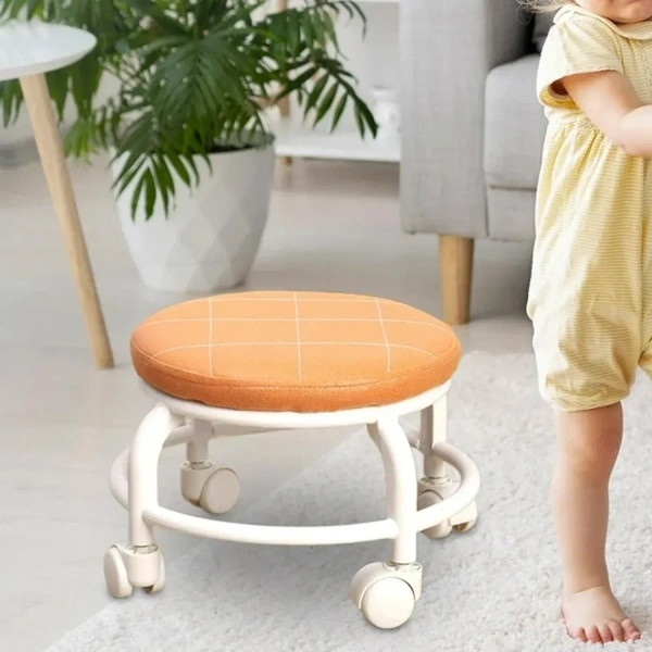 Low Round Rolling Stool With Wheels Pedicure Stool For Fitness Office Garage | Home & Garden | Furniture | Benches, Stools Multi-Color (1 Pc)