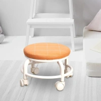 Low Round Rolling Stool With Wheels Pedicure Stool For Fitness Office Garage | Home & Garden | Furniture | Benches, Stools Multi-Color (1 Pc)