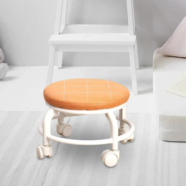 Low Round Rolling Stool With Wheels Pedicure Stool For Fitness Office Garage | Home & Garden | Furniture | Benches, Stools Multi-Color (1 Pc)