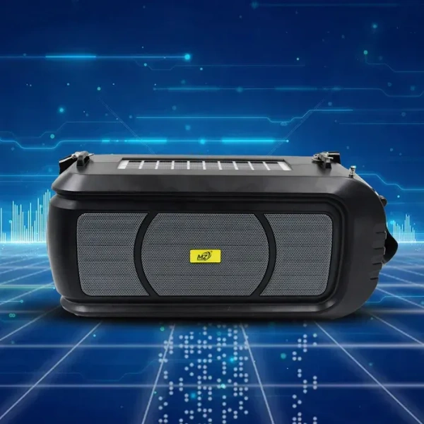 Wireless Bluetooth Speaker 5W High Bass With Wireless Mic / Microphone, LED Torch, Solar Charging, Support USB & Adjustable Strap (1 Set)
