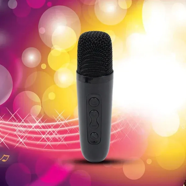 Wireless Bluetooth Speaker 5W High Bass With Wireless Mic / Microphone, LED Torch, Solar Charging, Support USB & Adjustable Strap (1 Set)