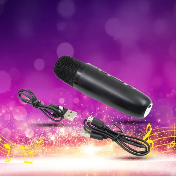 Wireless Bluetooth Speaker 5W High Bass With Wireless Mic / Microphone, LED Torch, Solar Charging, Support USB & Adjustable Strap (1 Set)