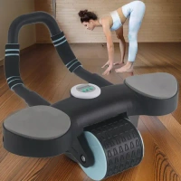 Abdominal Wheel Roller Widened Elbow Support Roller With Timer & Skipping Rope (1 Set)