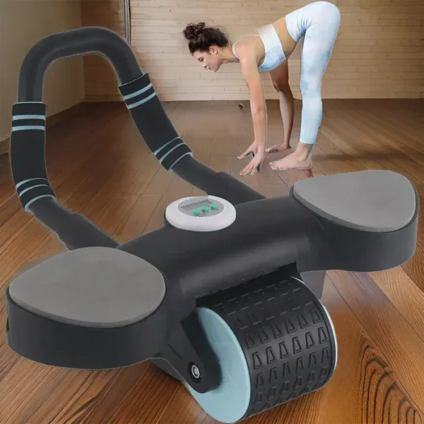 Abdominal Wheel Roller Widened Elbow Support Roller With Timer & Skipping Rope (1 Set)