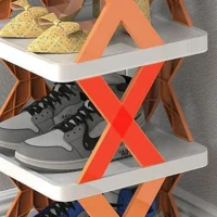 6 Layer Shoe Rack Design Lightweight Adjustable Plastic Foldable Shoe Cabinet Storage Portable Folding Space Saving Shoe Organizer Home and Office