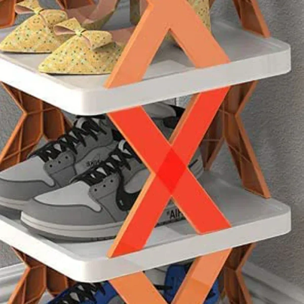 6 Layer Shoe Rack Design Lightweight Adjustable Plastic Foldable Shoe Cabinet Storage Portable Folding Space Saving Shoe Organizer Home and Office