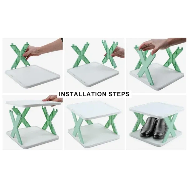 6 Layer Shoe Rack Design Lightweight Adjustable Plastic Foldable Shoe Cabinet Storage Portable Folding Space Saving Shoe Organizer Home and Office