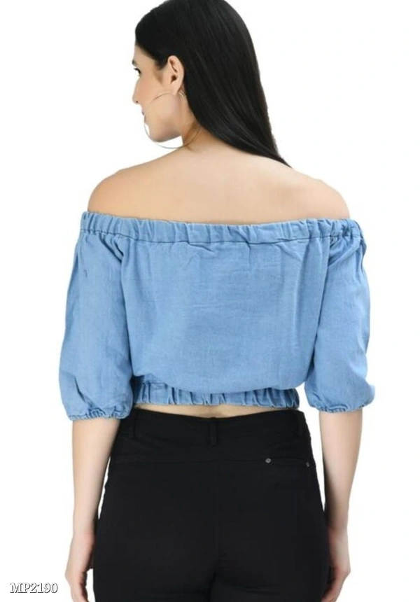 Stylish Fancy Denim Top - 32, Navy Blue