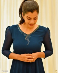 Diamond Cut Kurti* - XL, Navy Blue