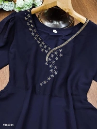 Diamond Cut Kurti* - XL, Navy Blue