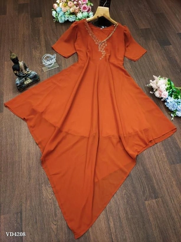 Diamond Cut Kurti* - L, Orange