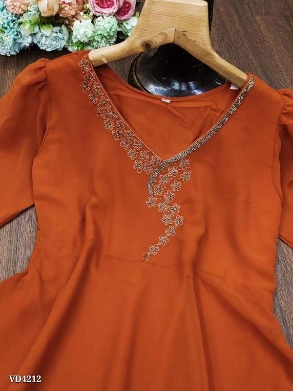 Diamond Cut Kurti* - XL, Orange