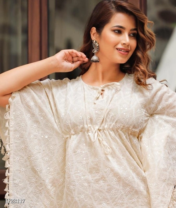 Beautiful Chikankari Kaftan With Pant* - L