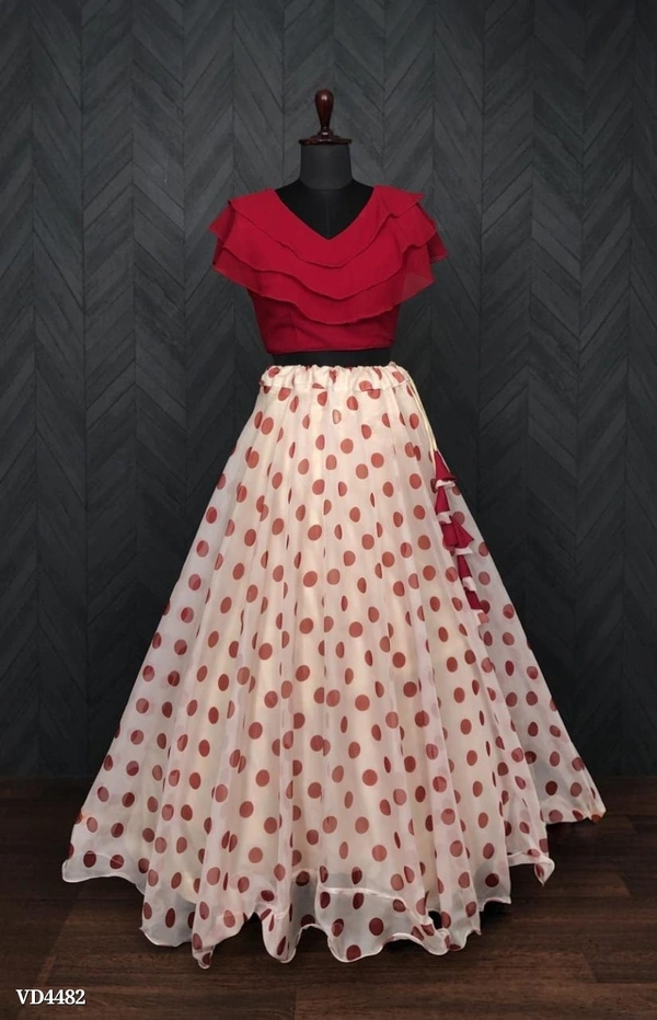 Ready-made Lahenga Choli Set* - Red ❤, Free