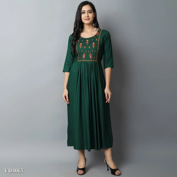 Embroidery Kurti* - XL, Green💚