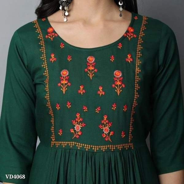 Embroidery Kurti* - XL, Green💚