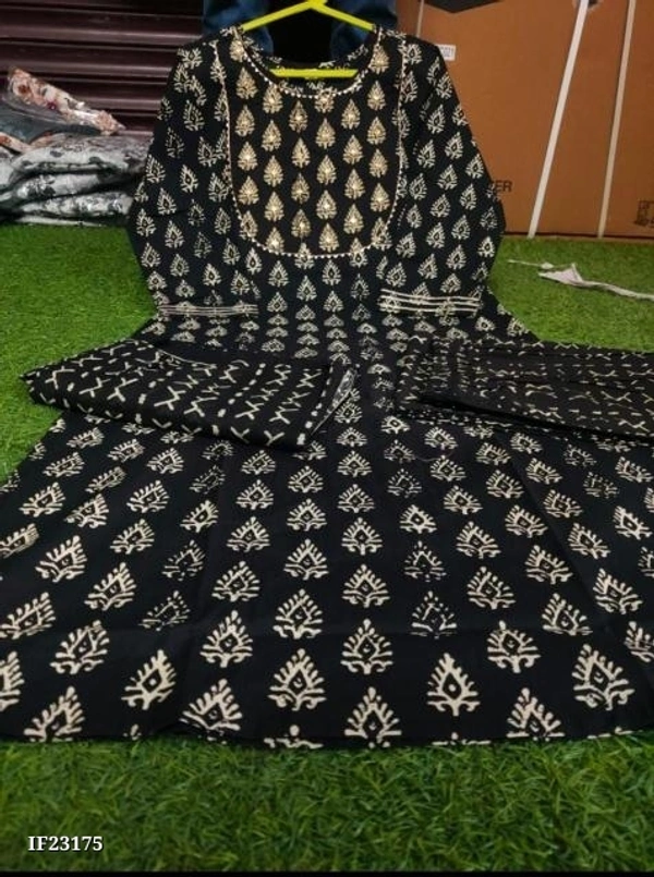 Cotton Block Print Kurti Set - M