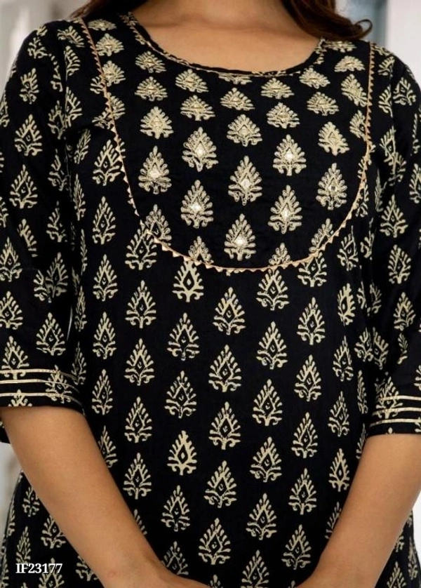 Cotton Block Print Kurti Set - L