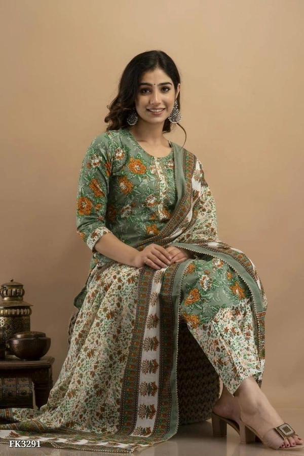 Party Look Kurti With Pant And Dupatta* - XXL