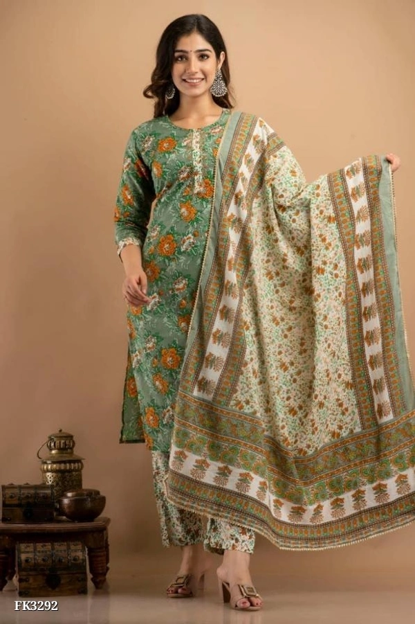 Party Look Kurti With Pant And Dupatta* - XXL