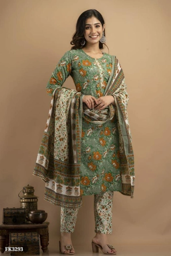 Party Look Kurti With Pant And Dupatta* - XXL