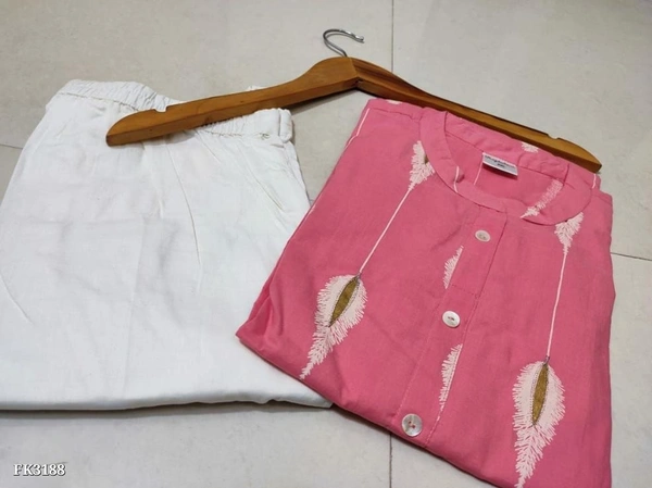 Beautiful Kurta And Pant  - L, Pink