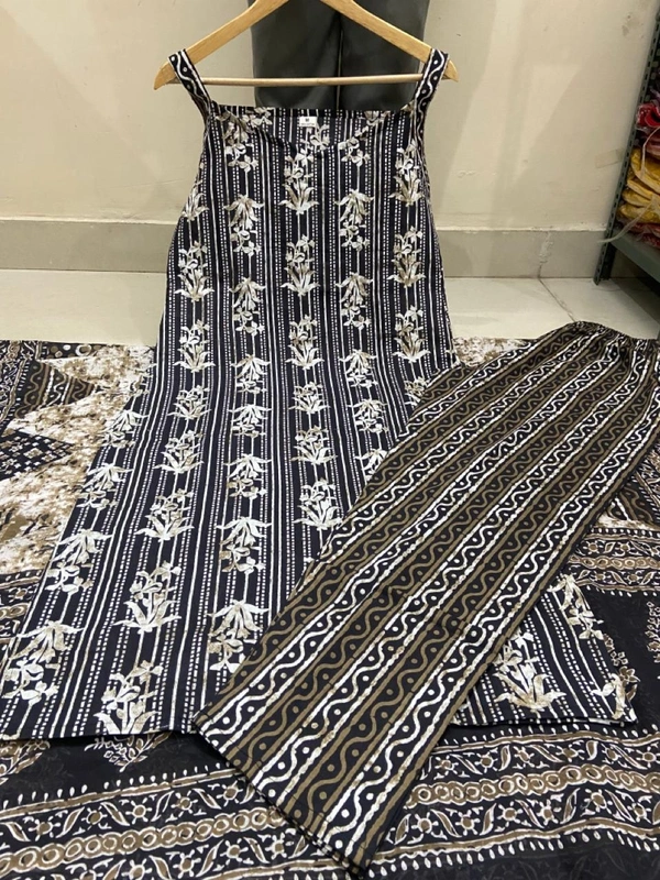 Strap Suits Set With Printed Dupatta and Pant Set*  - XL
