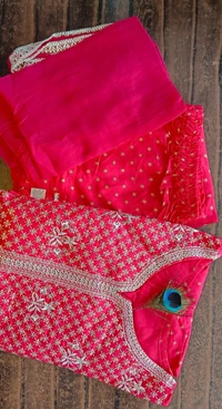 Reyon fabric fine quality kurti neck heavy embroidery sequence work And Jari work  - L
