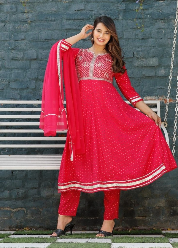 Reyon fabric fine quality kurti neck heavy embroidery sequence work And Jari work  - XXL
