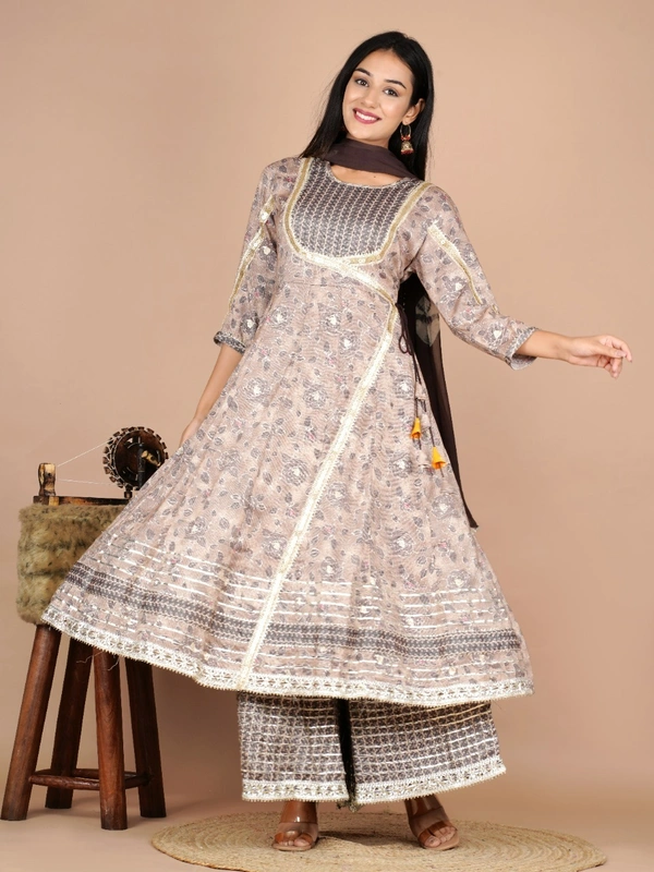 Kurti with full flair plazo and dupatta - XXL