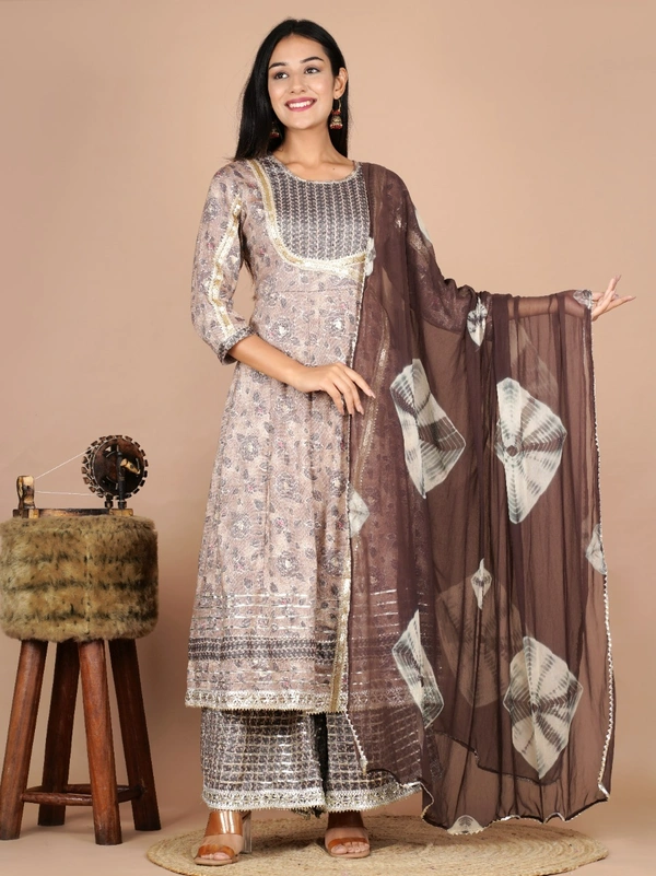  Kurti with full flair plazo and dupatta - XXL