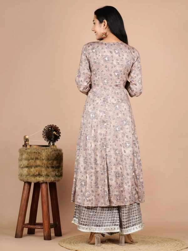  Kurti with full flair plazo and dupatta - XXL