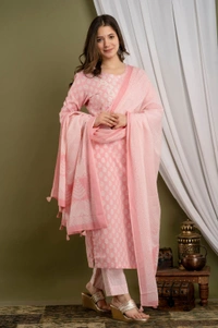Heavy Embroidery and hand worked kurti with pant and dupatta - L