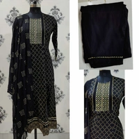 💫Hot Black Anarkali Kurta with Pant and Dupatta🦋 - L