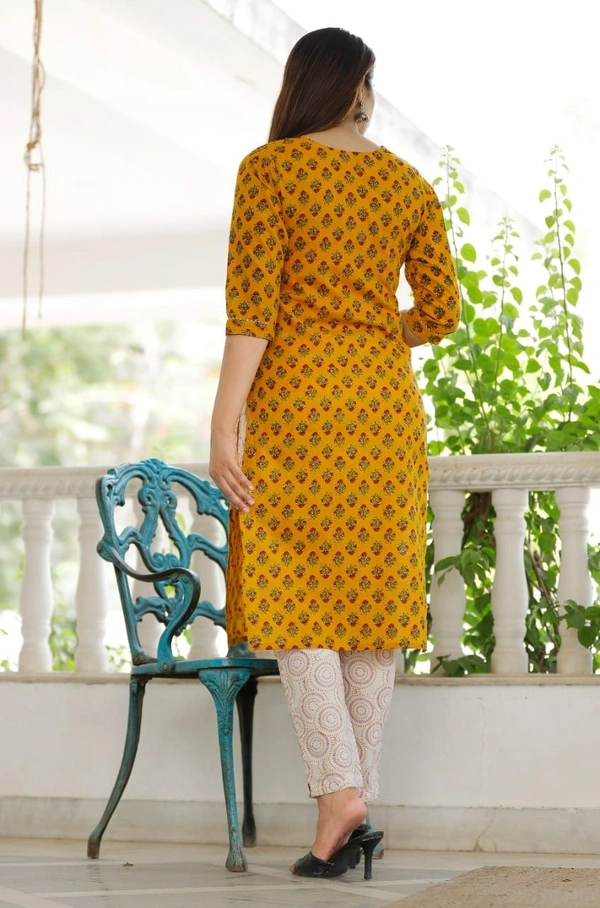 👗👗A NEW LAUNCH👗👗  *BEAUTIFUL HEAVY . COTTON 60/60 FABRIC KURTI BOTTOM AND DUPATTA. - Yellow, L