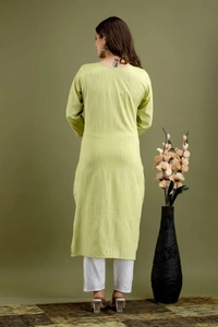 -Beautiful Kurti With Heavy Embroidery Mirror On York and sleeves And Pant - M