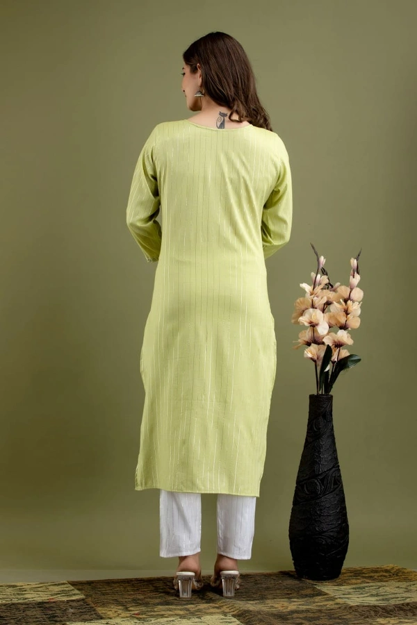 -Beautiful Kurti With Heavy Embroidery Mirror On York and sleeves And Pant - M