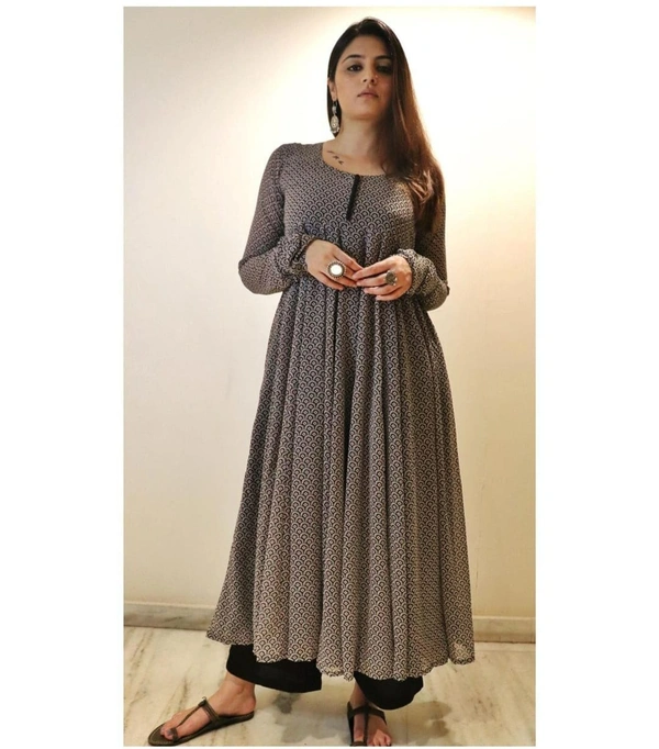 👗👗 NEW LAUNCH👗👗  BEAUTIFUL HEAVY Reyon ANARKALI KURTI WITH PANT MAL MAL DUPATTA - XXL