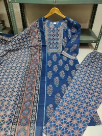 Katha & sequence, gota work on yoke. Pure cotton  pant &  full duppttaa - XL