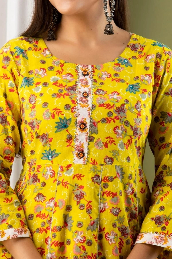 Anarkali kurti with pant and mulmul duppatta - XXL