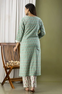 Straight Kurti  With  Pant and mulmul Dupatta - M