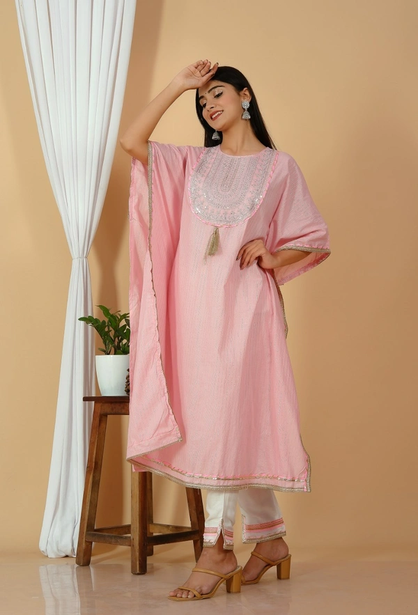 👗Cotton lurex fabric best quality neck heavy sequence embroidery work nd full gotta lesh work 🥰 - M