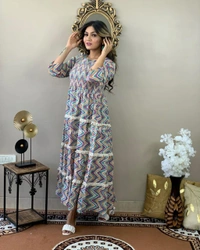 👗 Beautiful cotton 60 60 Fabric gown style kurti - XXL