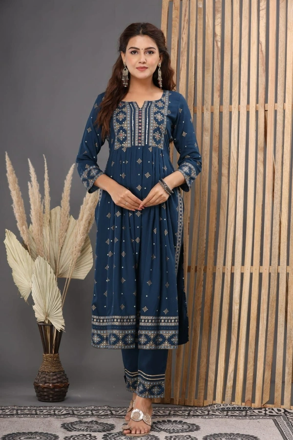 👗Rayon Kurta paired with Pant n beautiful' Duppata...  - XL
