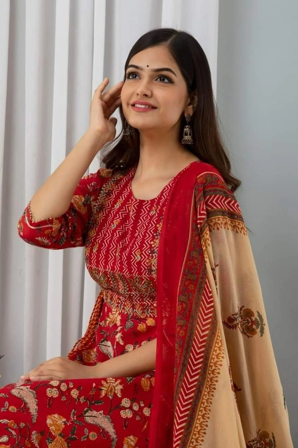 PREMIUM COTTON ANARKALI KURTI WITH DOORI & HAVY EMBROIDERY ZARI SEQUENCE - XL
