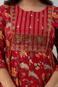 PREMIUM COTTON ANARKALI KURTI WITH DOORI & HAVY EMBROIDERY ZARI SEQUENCE - XL